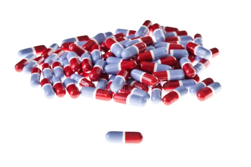 Heap of red and blue pills