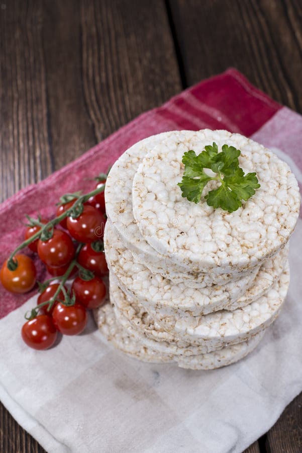 Rice Cakes with fresh Ham stock photo. Image of food 31674892