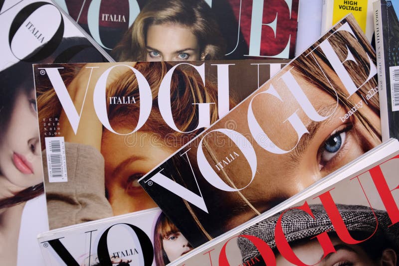 Heap of Vogue Italia fashion magazines