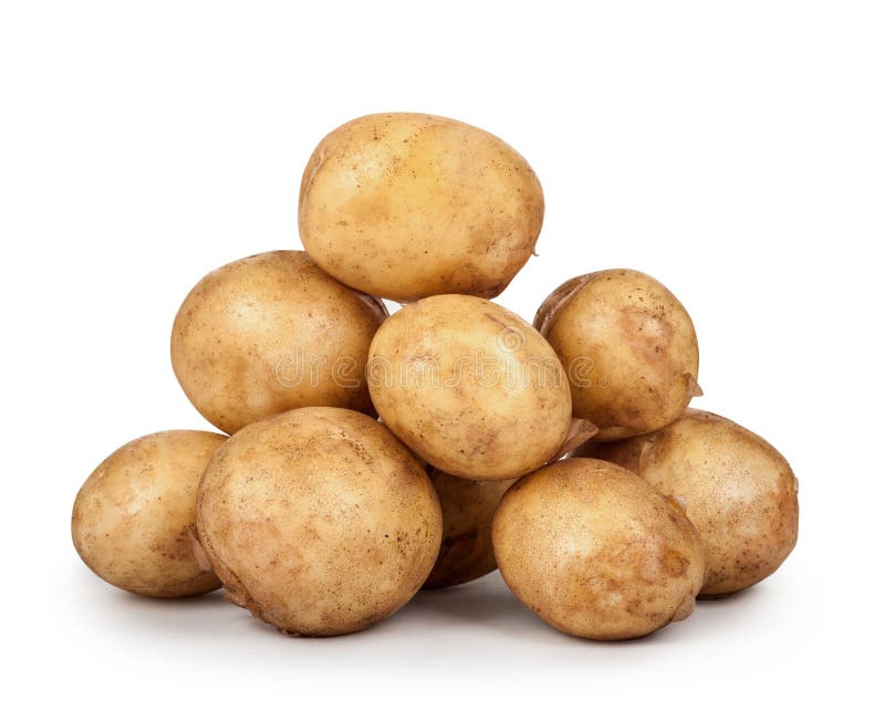 Heap of young potatoes isolated on white background. royalty free stock photo Heap of young potatoes isolated on white background. royalty free stock photo