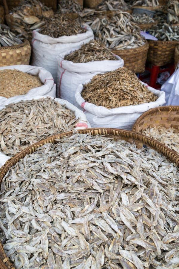 Download Heaps Of Dried Fish In A Woven Basket And Sacks Stock Image Image Of Many Mandalay 89849479 PSD Mockup Templates