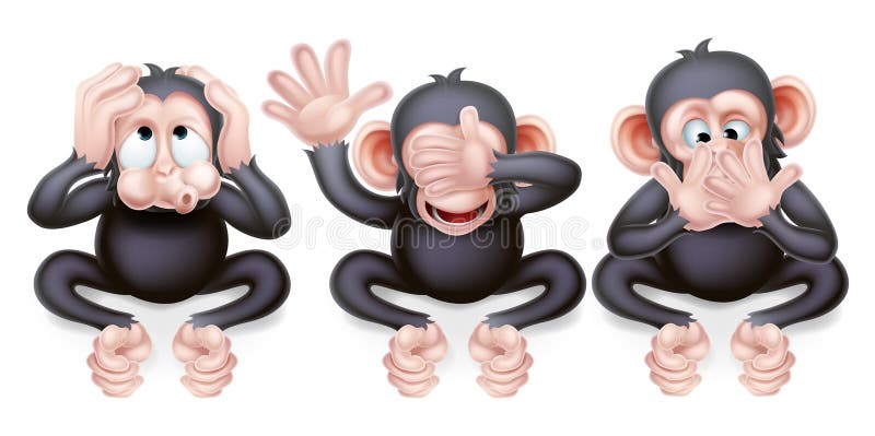 Hear no evil see no evil speak no evil monkeys