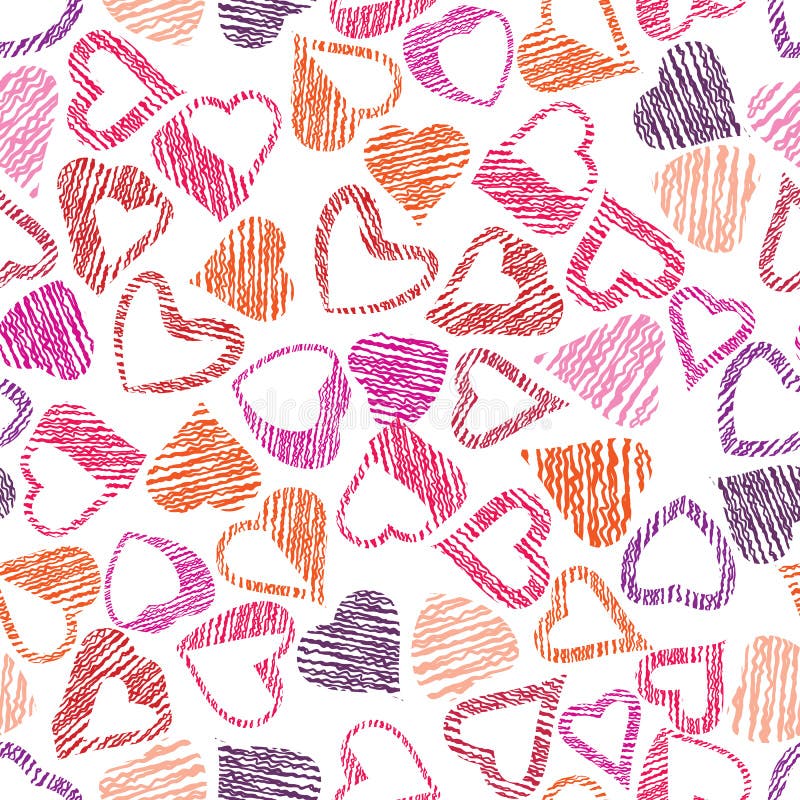 Hears seamless pattern, love and valentine theme