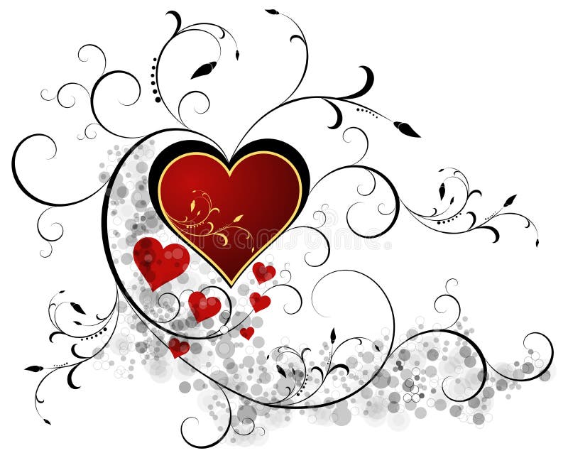 Scroll Heart Ornaments stock vector. Illustration of abstract - 18110221