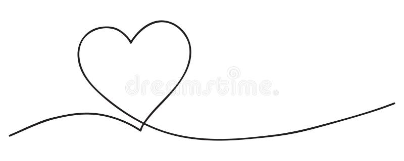 Continuous Line Art Drawing. Couple of Hearts Symbolize Love. Abstract ...