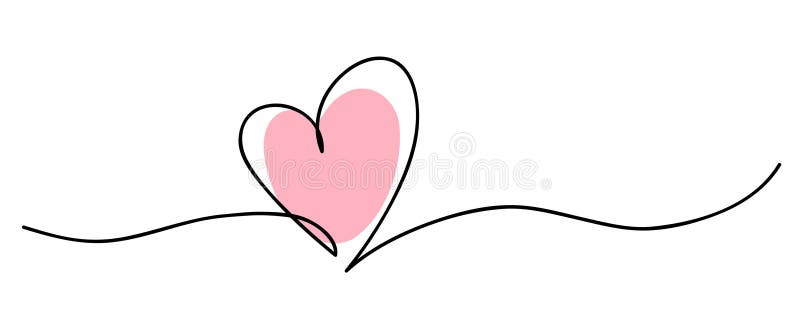 Heart. Abstract love symbol. Continuous line art drawing vector illustration royalty free illustration