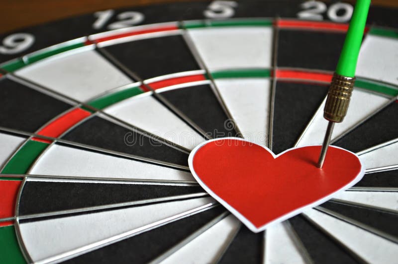 Heart and Arrow on Dart Board Stock Image Image of ideas, dart 64501201