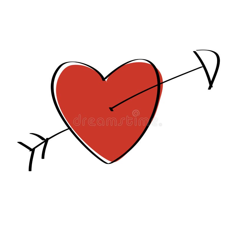 Heart Arrow stock illustration