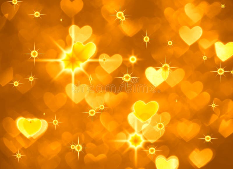 Heart Background Boke Photo, Bright Yellow Color. Abstract Holiday ...