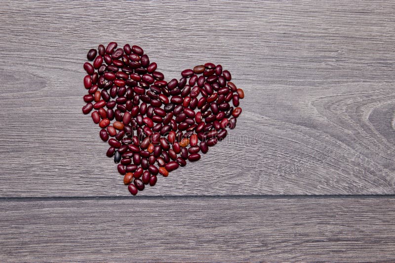 Heart from Beans of Different Varieties and Colors Stock Image Image