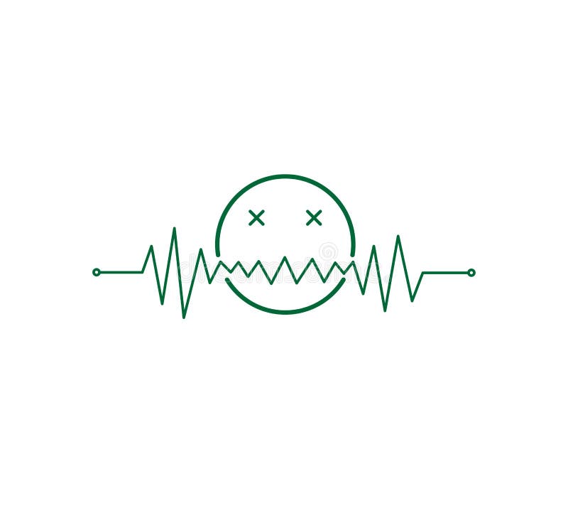 heart beat pulse line graphic with a toxic emoticon vector illustration royalty free illustration heart beat pulse line graphic with a toxic emoticon vector illustration royalty free illustration