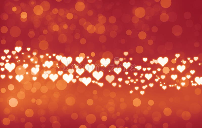 Heart Bokeh background. Vibrant shiny hearts on lovely bokeh background. royalty free illustration