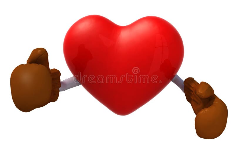 Heart with boxing gloves stock illustration. Illustration of health