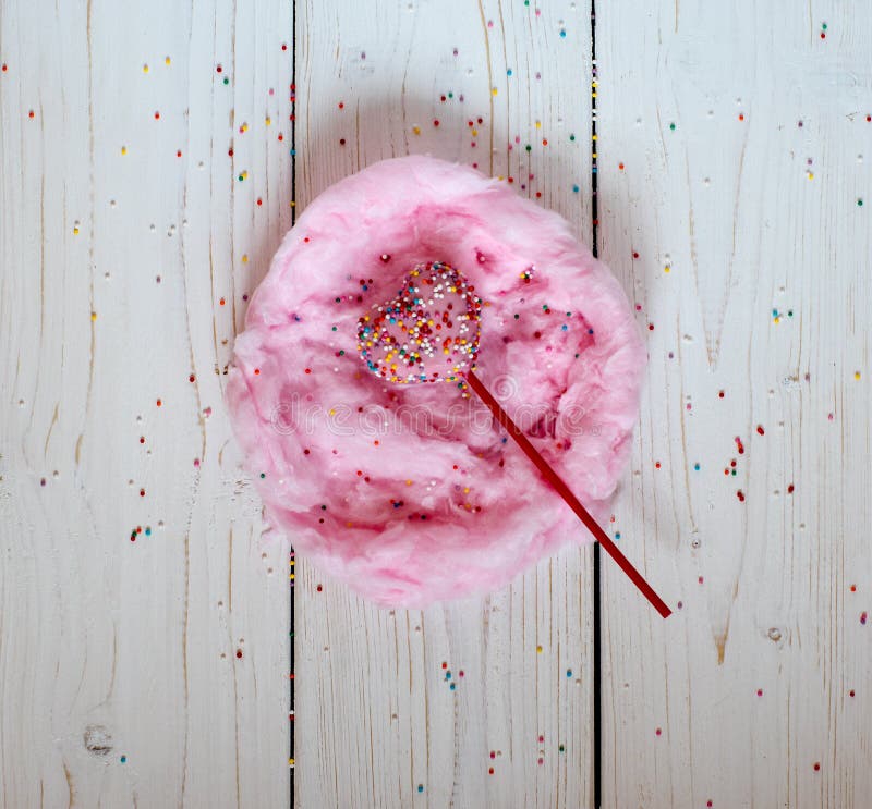 Heart Cakepops in the Nest Made from Candyfloss, White Background
