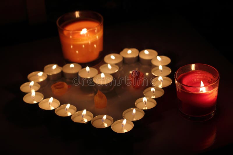 Heart of candles stock photo. Image of romantic, black 49776608