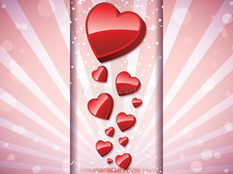 Heart Card With Stripes stock illustration