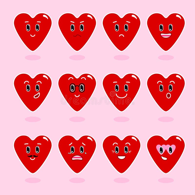 Heart. Cartoon Characters with Different Emotions. Emotional Icons. Emoticon. a Set of Emotions. Vector. Stock Vector - Illustration of emoticon, bespectacled: 140290636 Heart. Cartoon Characters with Different Emotions. Emotional Icons. Emoticon. a Set of Emotions. Vector. Stock Vector - Illustration of emoticon, bespectacled: 140290636