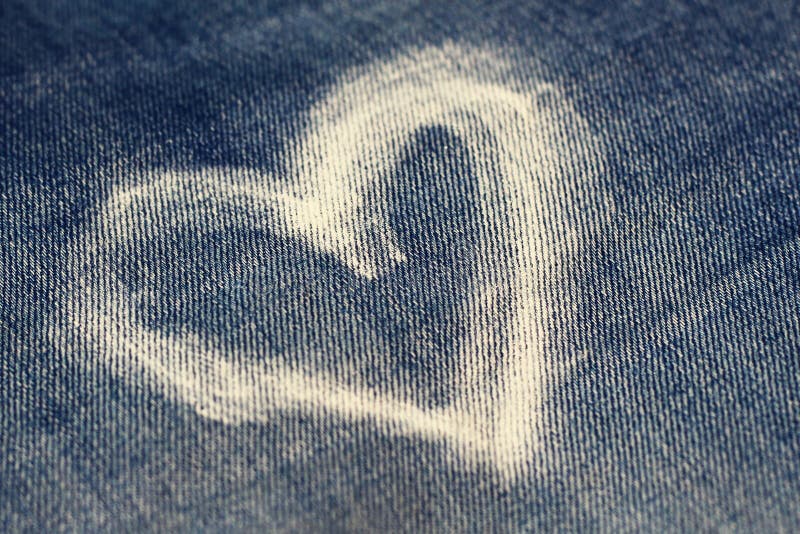 Heart with Chalk on the Jeans Stock Image Image of fashion, clothes