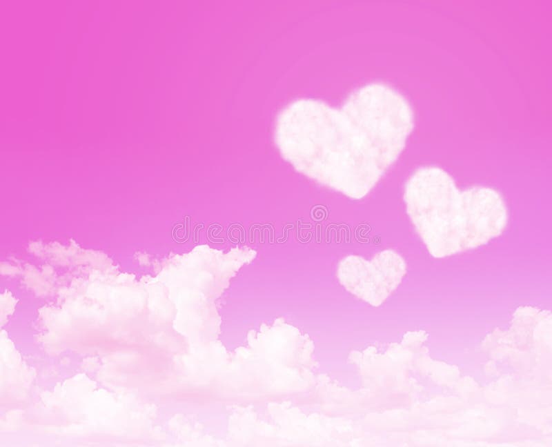 Pink Heart Clouds