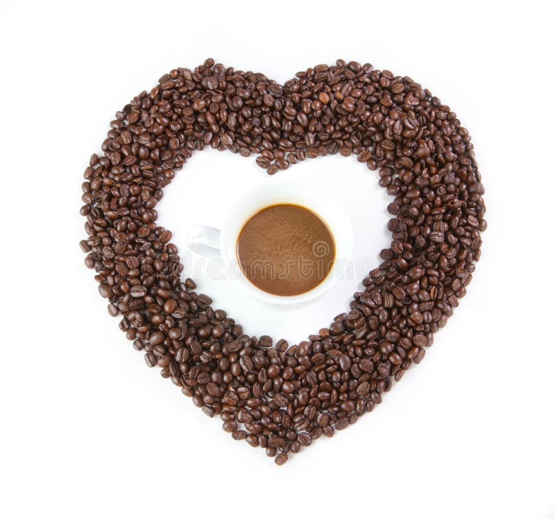 Heart from coffee beans stock photo. Image of beverage 23234458