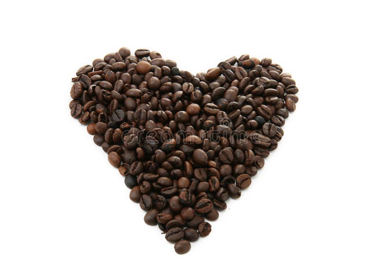 Heart, coffee beans