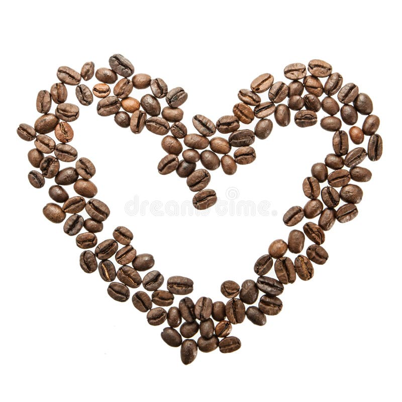 Heart from coffee beans stock photo. Image of fresh, espresso 48182648