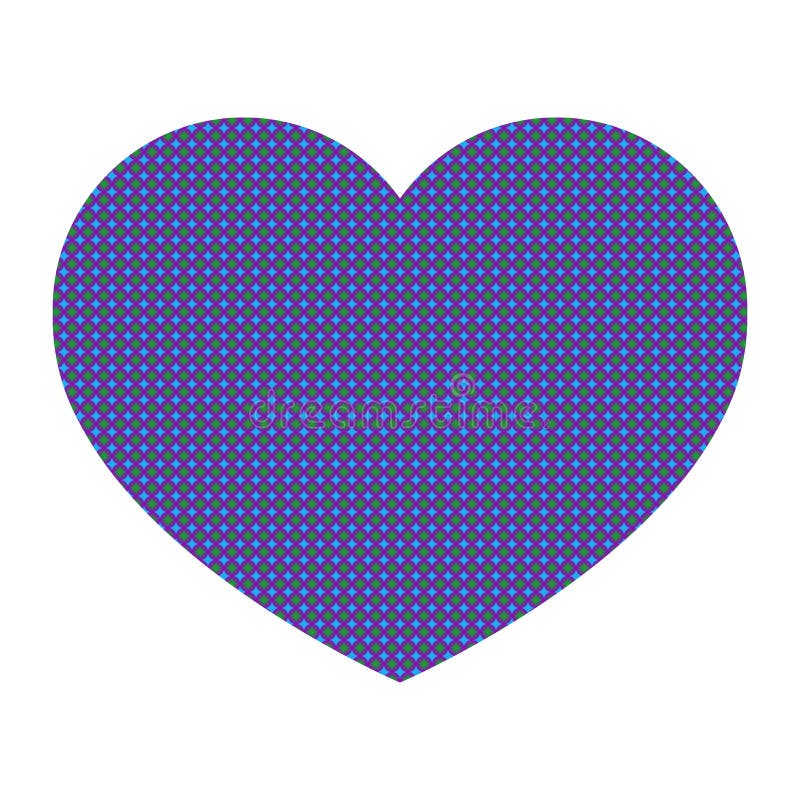 Heart from a Color Geometrical Pattern. Small Purple and Green Circles ...