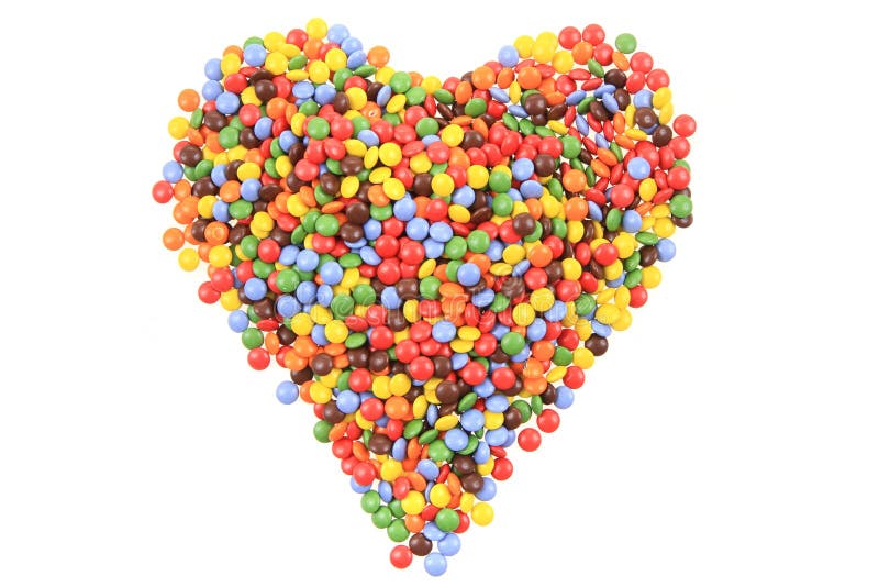 Heart from Color Smarties Isolated Stock Image - Image of smarties ...