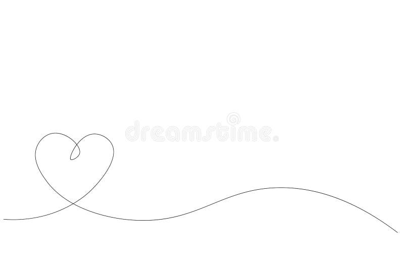 Heart Continuous One Line Drawing Valentine Day Stock Vector Illustration Of Isolated Date