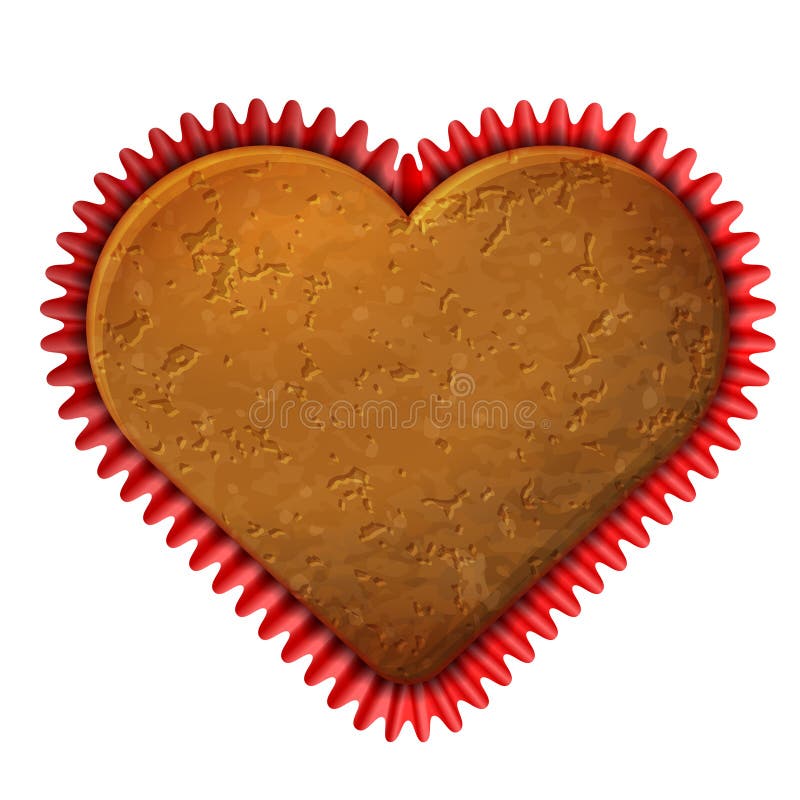Heart Cupcake in Baking Cup Stock Vector Illustration of case