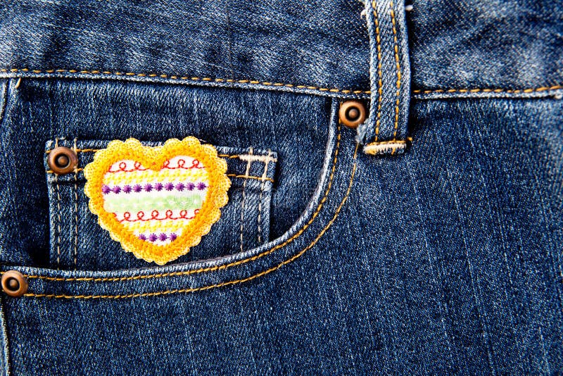 Heart on Denim stock image. Image of industry, copy, stitching 90768205