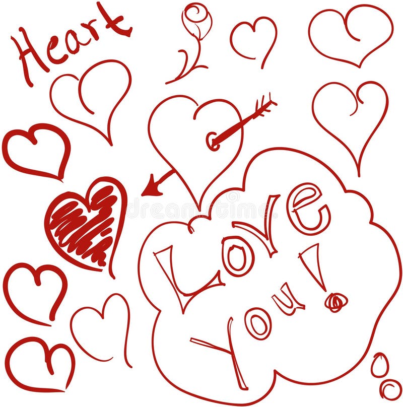 Heart doodles royalty free illustration