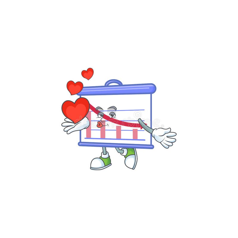 With heart down graphic board for decrease report vector illustration. Decrease vector illustration vectors