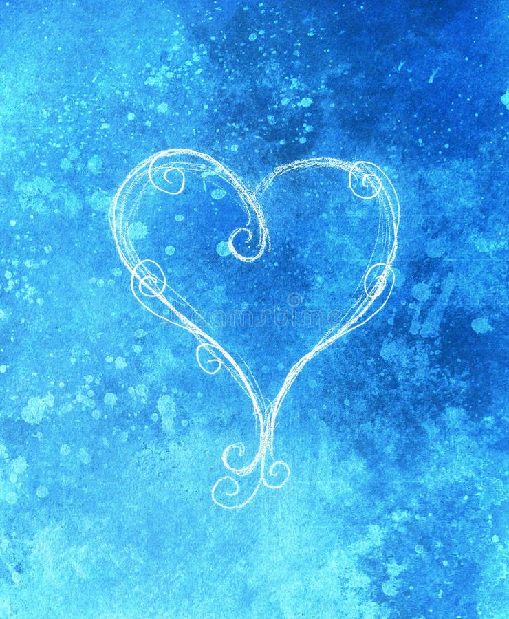 Heart Drawing, Pencil Sketch on Old Paper. Color Effect. Stock Illustration Illustration of