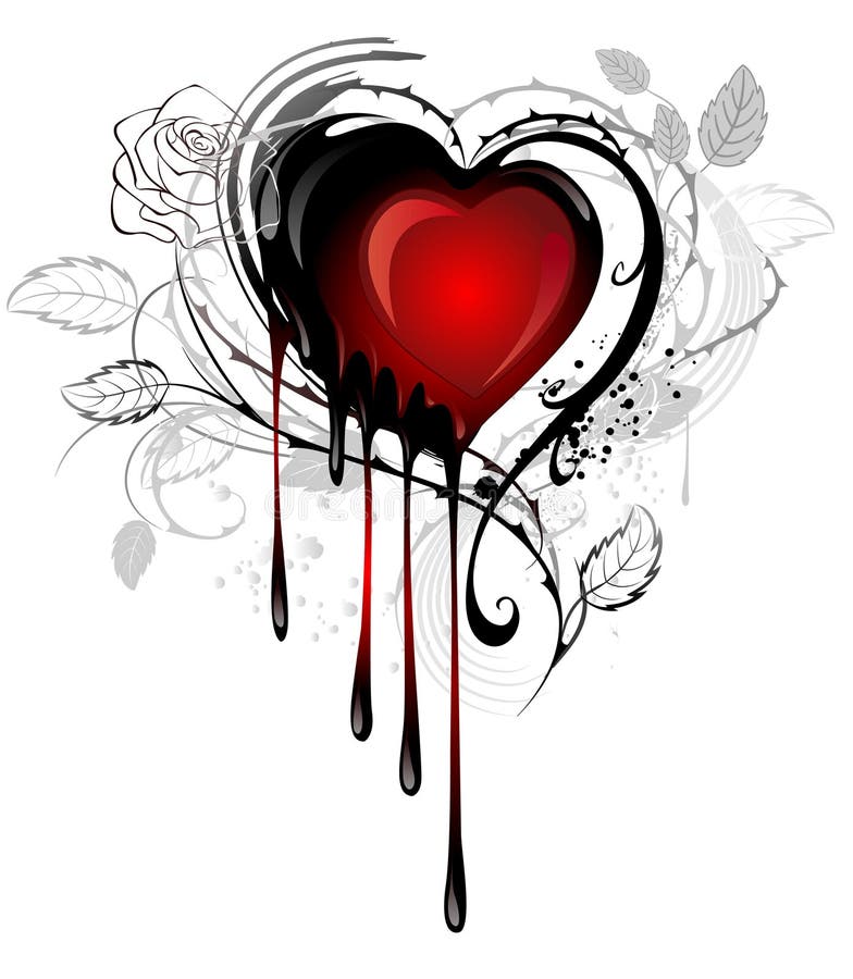 Black Grunge Heart Thorns Stock Illustrations – 47 Black Grunge