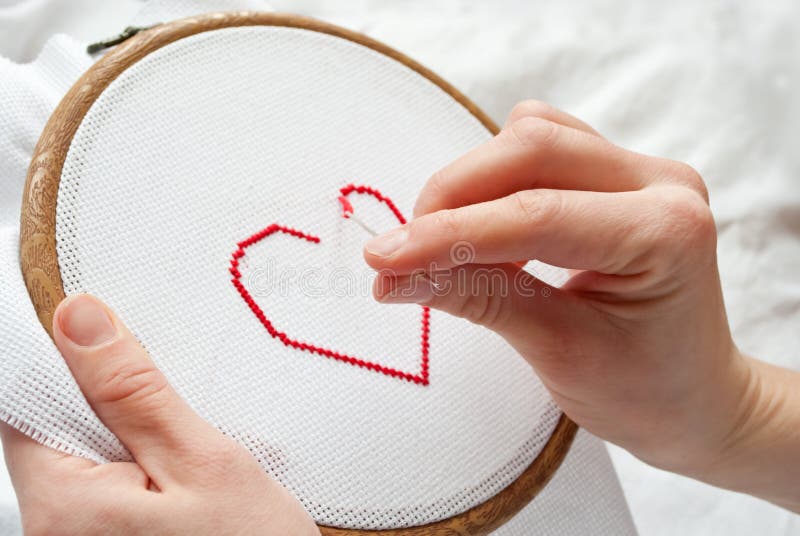 Heart embroidery