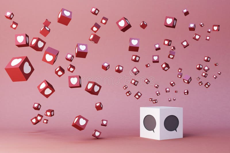 Heart Emoji and icon box. stock illustration. Illustration of camera