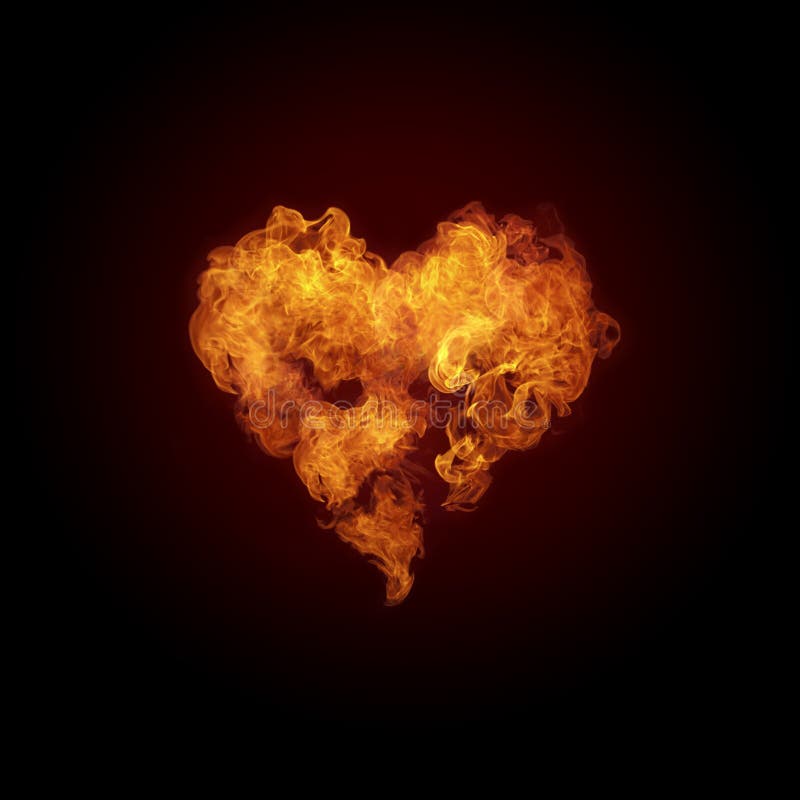 Heart in Fire vector illustration