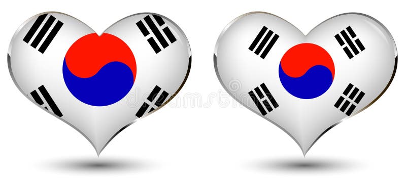 Heart with the flag of korea