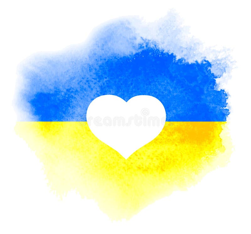 Donation concept. Heart and Ukrainian National colors with text