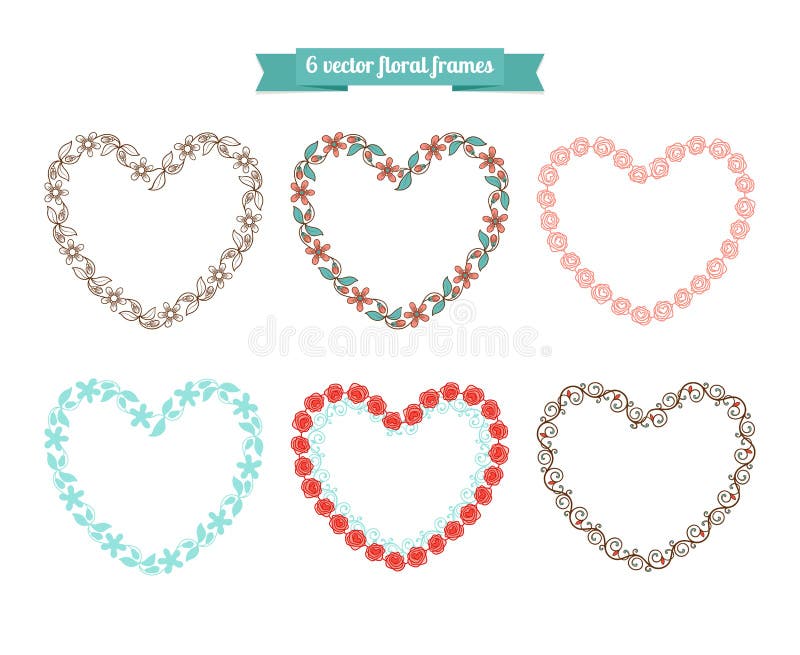 Heart floral frames stock illustration Heart floral frames stock illustration
