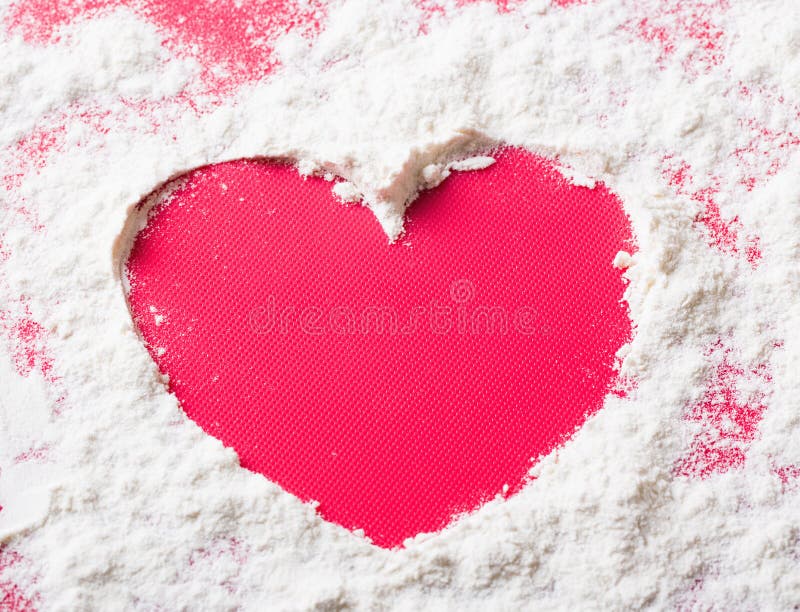 Heart of flour stock photo. Image of fresh, cooking, domestic 38592414