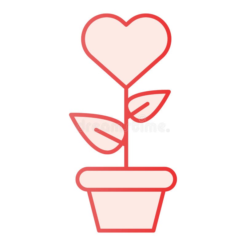 Heart in flowerpot flat icon. Heart shaped flower in pot pink icons in trendy flat style. Love floral gradient style royalty free illustration Heart in flowerpot flat icon. Heart shaped flower in pot pink icons in trendy flat style. Love floral gradient style royalty free illustration