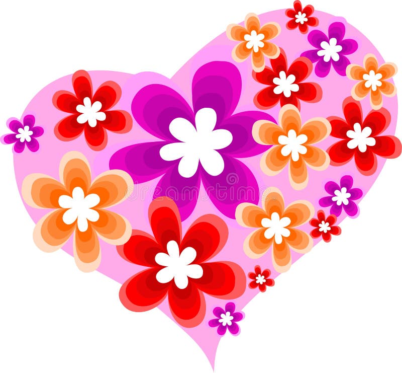 Heart with flowers