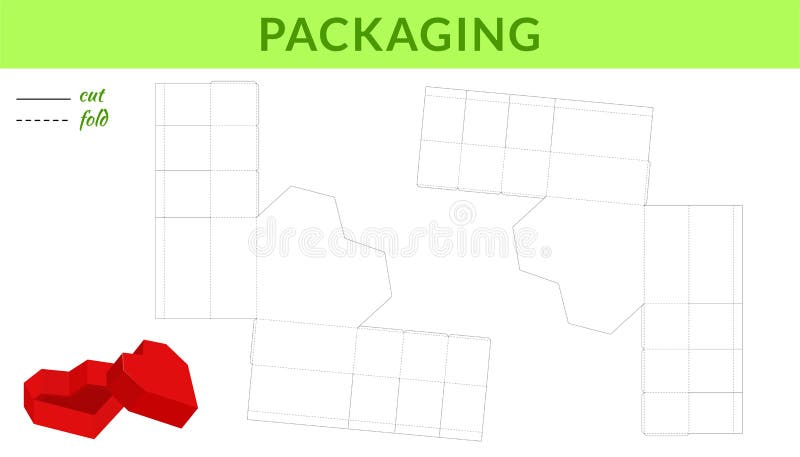 Heart Gift Box Template For Valentine S Day Birthdays Baby Showers For Sweets Candies Small Presents Bakery Retail Box Stock Vector Illustration Of Display Package 206554075