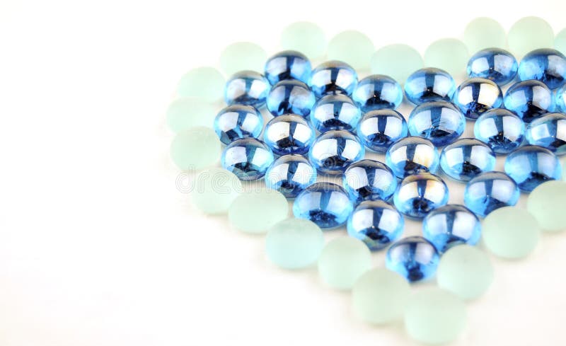 Heart glass marbles