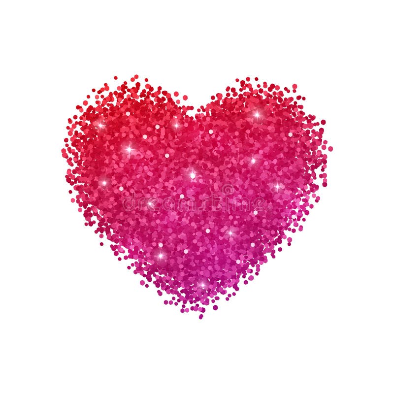 Heart with Glitter Confetti on Black Background. Gold Sparkles Heart