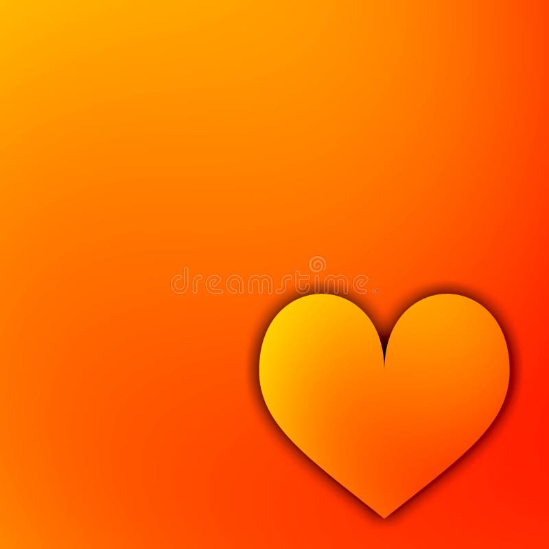Red Heart with Gradient Background. Vector Illustration. Happy