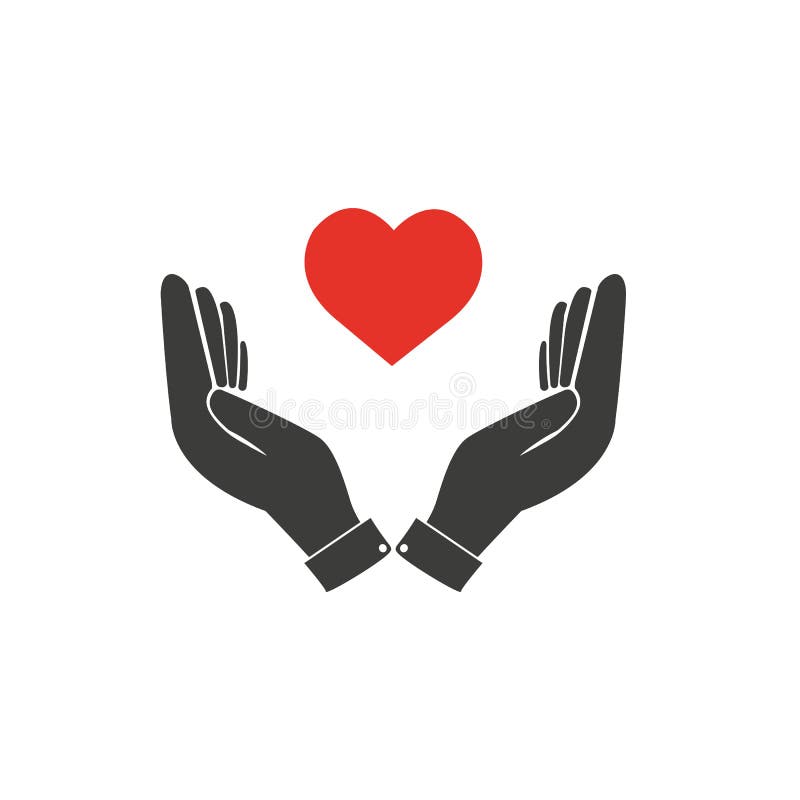 Heart in Hand Symbol or Icon. Logo Template for Charity, Health Stock ...