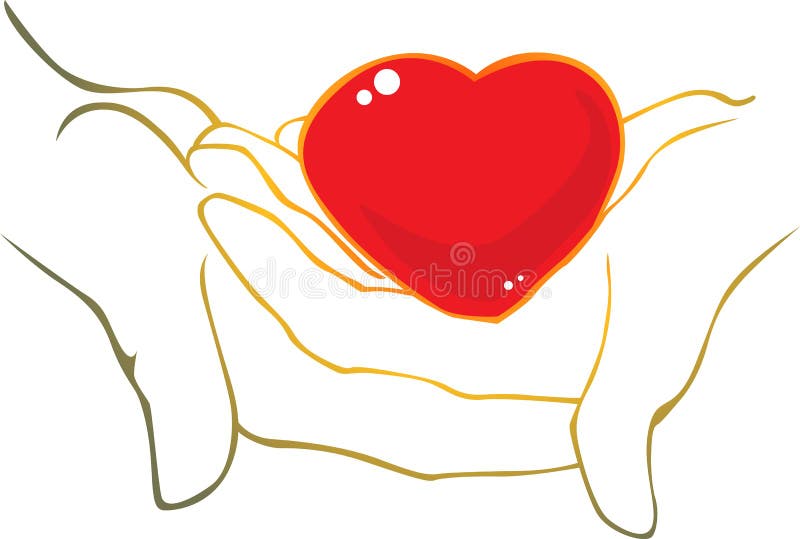 Heart in hands royalty free illustration